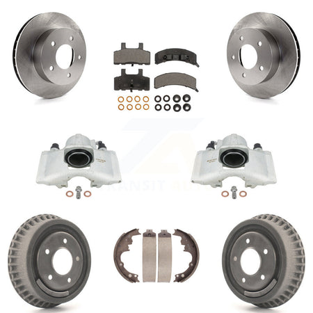 Front Rear Disc Brake Caliper Rotors Drums Ceramic Pads Kit (8Pc) For 1990-2002 Chevrolet Astro GMC Safari AWD KC8-100853T by Transit Auto