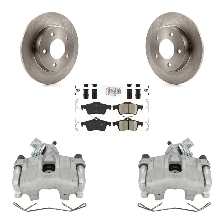 Rear Disc Brake Caliper Rotors And Ceramic Pads Kit For Mazda 3 Sport KC8-100857N