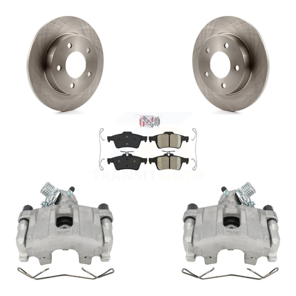 Rear Disc Brake Caliper Rotors And Ceramic Pads Kit For Mazda 3 Sport KC8-100858N