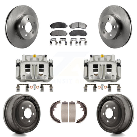 Front Rear Brake Caliper Rotors Drums Ceramic Pads Kit (8Pc) For Ford Ranger Mazda B4000 KC8-100858T