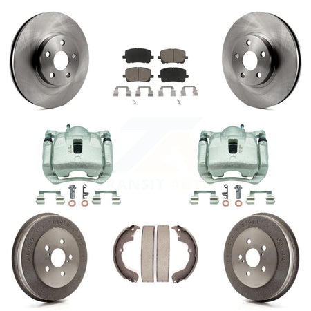 Front Rear Brake Caliper Rotor Drum Ceramic Pad Kit (8Pc) For Toyota Matrix Pontiac Vibe KC8-100860C