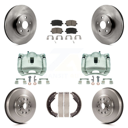 Front Rear Brake Caliper Rotor Drum Ceramic Pad Kit (8Pc) For Toyota Matrix Pontiac Vibe KC8-100861C