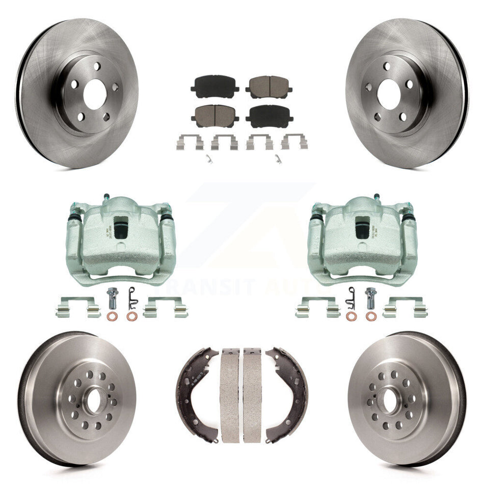Front Rear Brake Caliper Rotor Drum Ceramic Pad Kit (8Pc) For Toyota Matrix Pontiac Vibe KC8-100861C