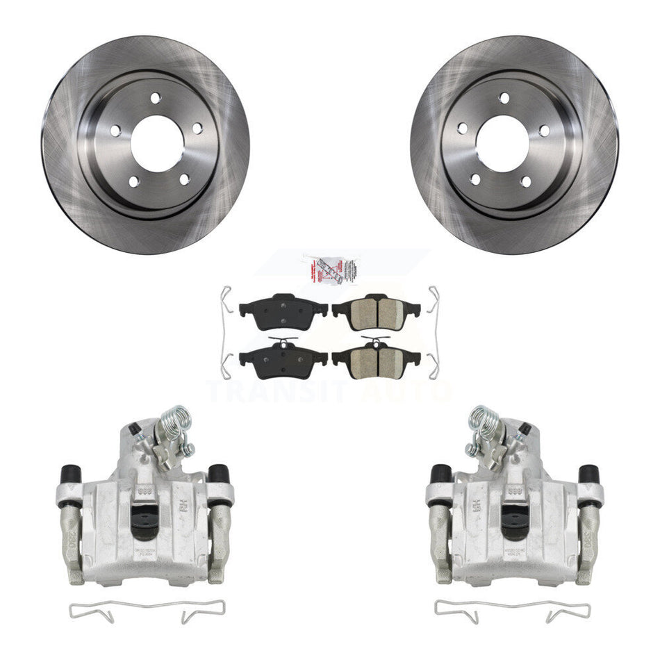 Rear Disc Brake Caliper Rotors And Ceramic Pads Kit For Mazda 3 Sport KC8-100861N