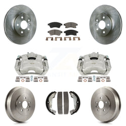 Front Rear Disc Brake Caliper Rotors Drums Ceramic Pads Kit (8Pc) For Chevrolet Cruze Limited KC8-100865C