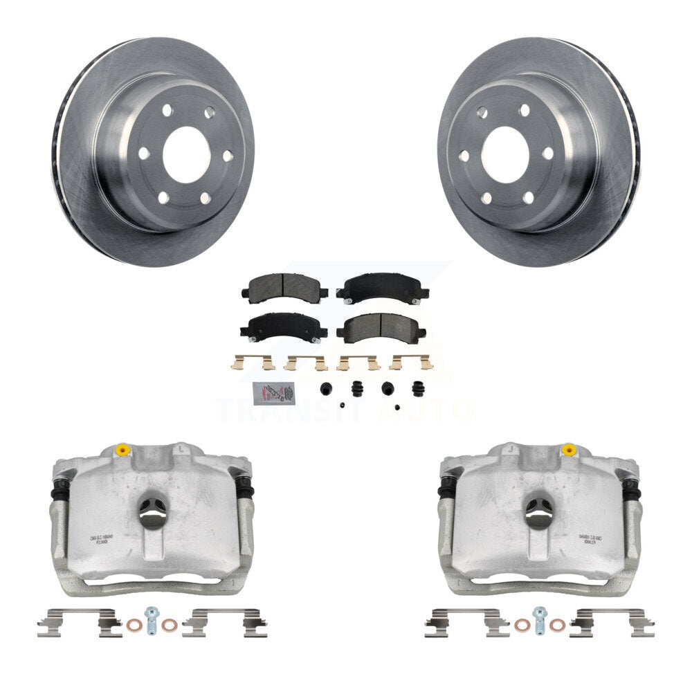 Rear Brake Caliper Rotors Semi-Metallic Pad Kit For Chevrolet GMC Avalanche 1500 Express KC8-100865N