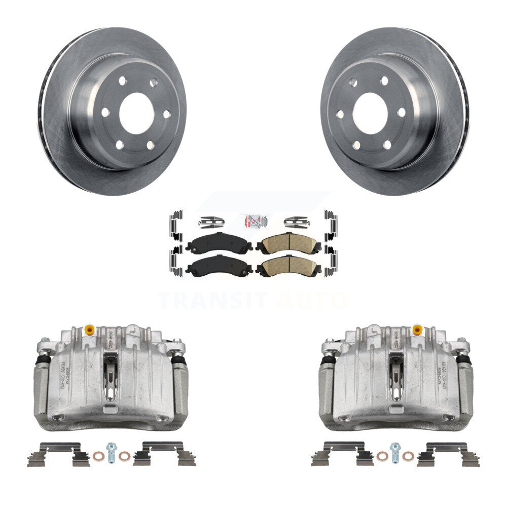 Rear Brake Caliper Rotor & Ceramic Pad Kit For Chevrolet Silverado 1500 GMC Avalanche XL KC8-100866N