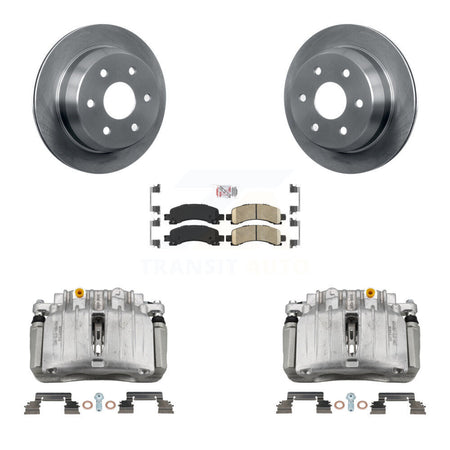 Rear Disc Brake Caliper Rotors And Ceramic Pad Kit For 2002 Chevrolet Avalanche 1500 4WD KC8-100867N