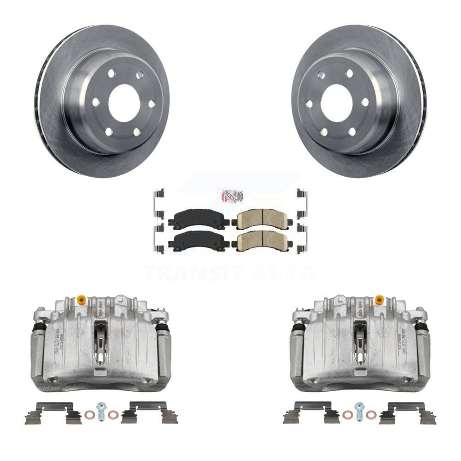 Rear Brake Caliper Rotors Ceramic Pad Kit For 2002 GMC Yukon Chevrolet Tahoe XL 1500 RWD KC8-100870N