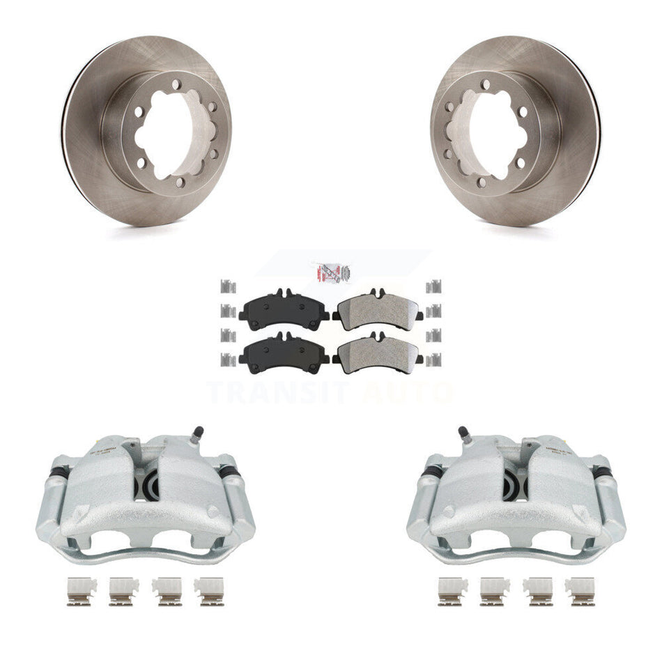 Rear Disc Brake Caliper Rotors And Semi-Metallic Pads Kit For Sprinter 3500 Mercedes-Benz Dodge Freightliner KC8-100874N by Transit Auto