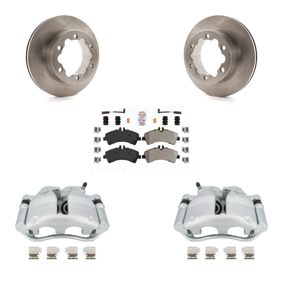 Rear Disc Brake Caliper Rotors And Semi-Metallic Pads Kit For Sprinter 3500 Mercedes-Benz Dodge Freightliner KC8-100875N