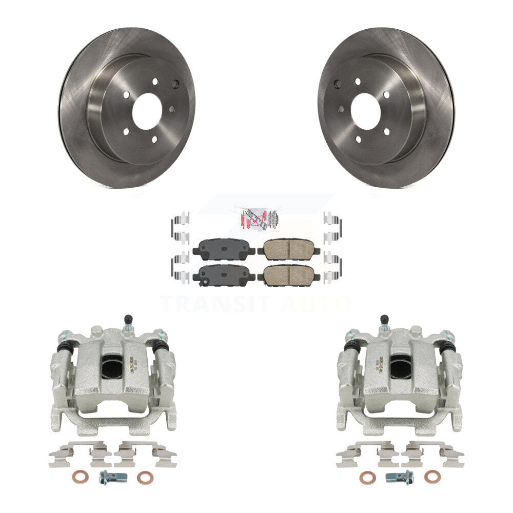 Rear Disc Brake Caliper Rotors And Ceramic Pads Kit For 2009-2012 INFINITI FX35 KC8-100884N by Transit Auto