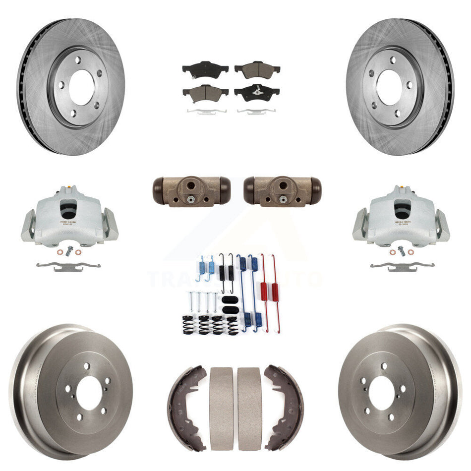 Front Rear Disc Brake Caliper Rotors Drums Ceramic Pads Shoes Wheel Cylinders And Hardware Kit (11Pc) For Dodge Chrysler Town & Country Grand Caravan rear brakes KC8-100888C