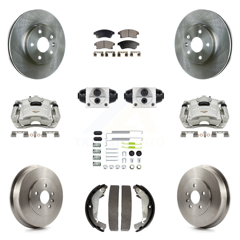 Front Rear Brake Caliper Rotor Drum Semi-Metallic Pad Shoe Cylinder Kit (11Pc) For Cruze KC8-100890P