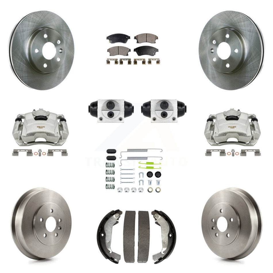 Front Rear Brake Caliper Rotor Drum Semi-Metallic Pad Shoe Cylinder Kit (11Pc) For Cruze KC8-100890P