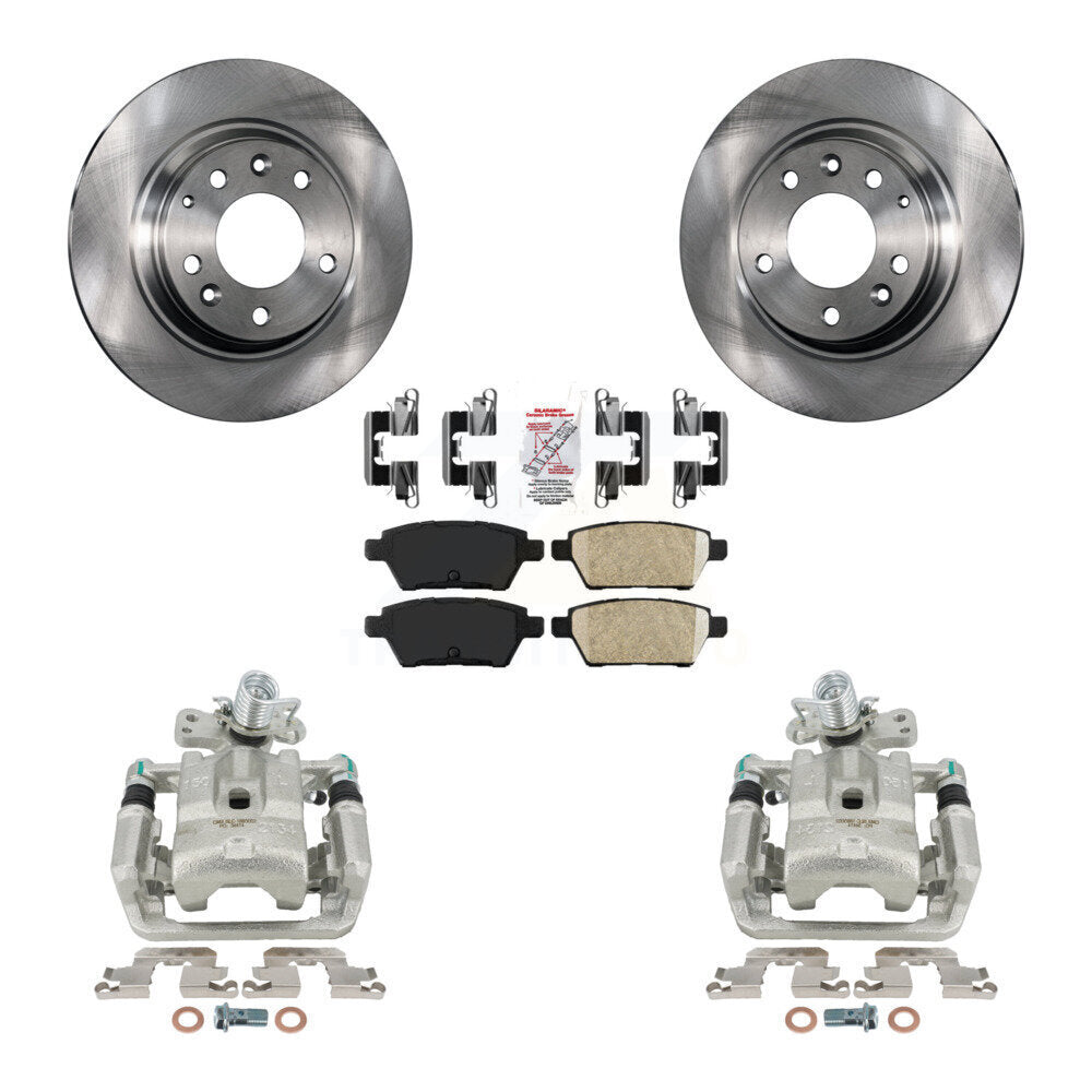 Rear Disc Brake Caliper Rotors And Ceramic Pads Kit For Ford Fusion Mazda 6 Lincoln MKZ Mercury Milan Zephyr KC8-100897N by Transit Auto