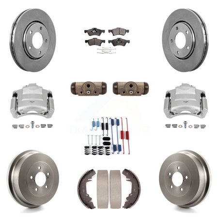 Front Rear Disc Brake Caliper Rotors Drum Semi-Metallic Pad Shoe Cylinder Kit (11Pc) For KC8-100900P