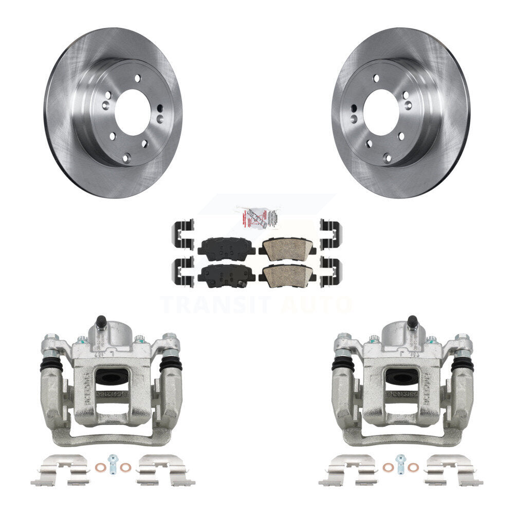 Rear Disc Brake Caliper Rotors And Ceramic Pads Kit For Hyundai Sonata Kia Optima KC8-100908N