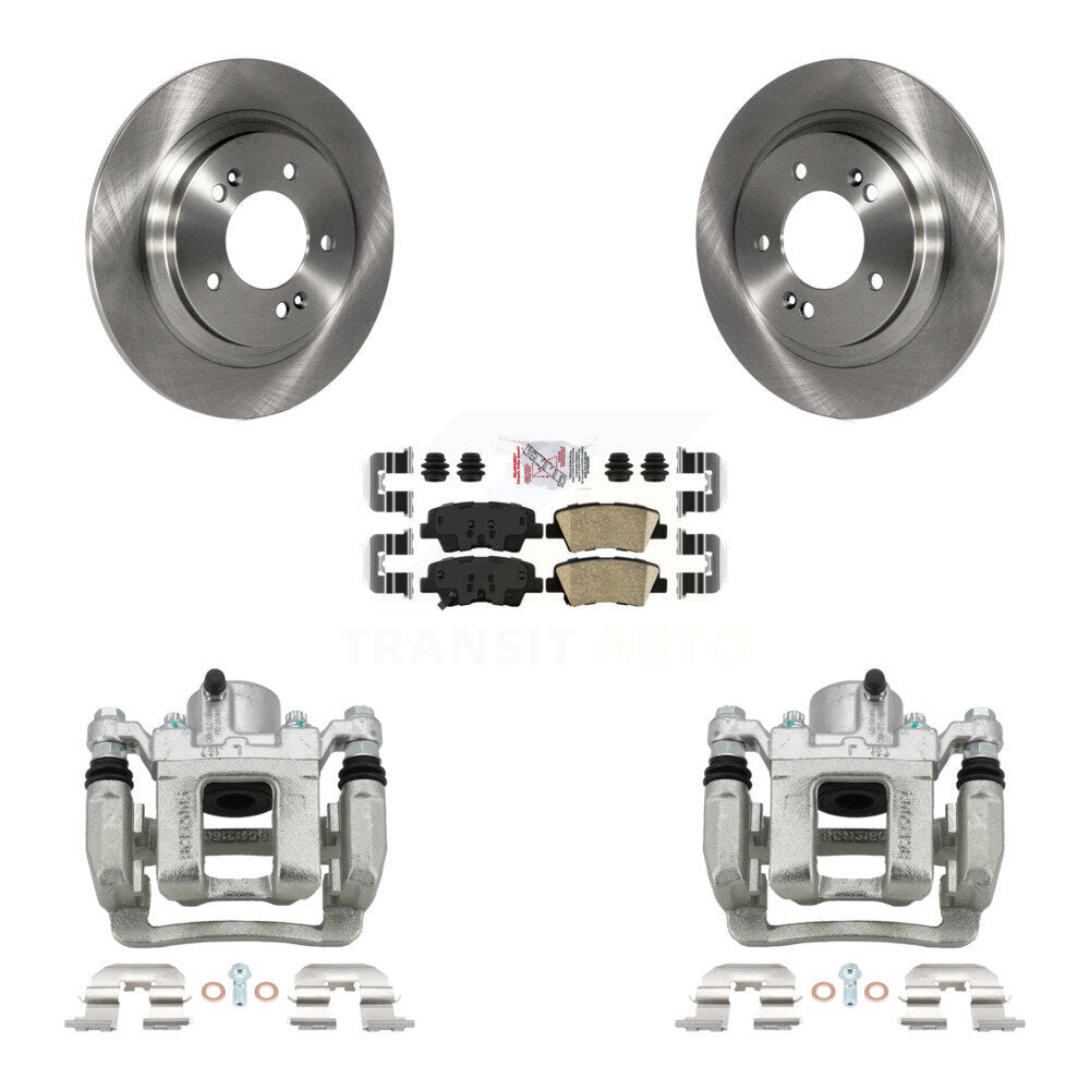 Rear Brake Caliper Rotor Ceramic Pad Kit For Kia Optima 2.4L With Electric Parking KC8-100914N