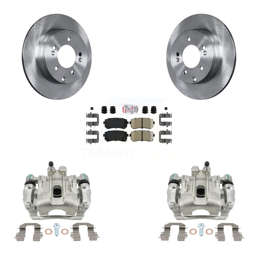 Rear Brake Caliper Rotors & Ceramic Pad Kit For Hyundai Sonata With Manual Parking KC8-100919N
