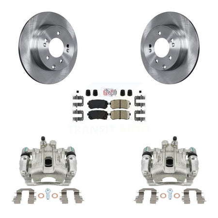 Rear Brake Caliper Rotors & Ceramic Pad Kit For Hyundai Sonata With Manual Parking KC8-100919N