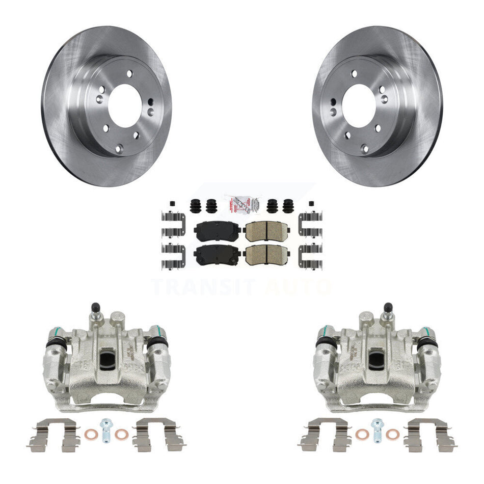 Rear Brake Caliper Rotors & Ceramic Pad Kit For Hyundai Sonata With Manual Parking KC8-100919N