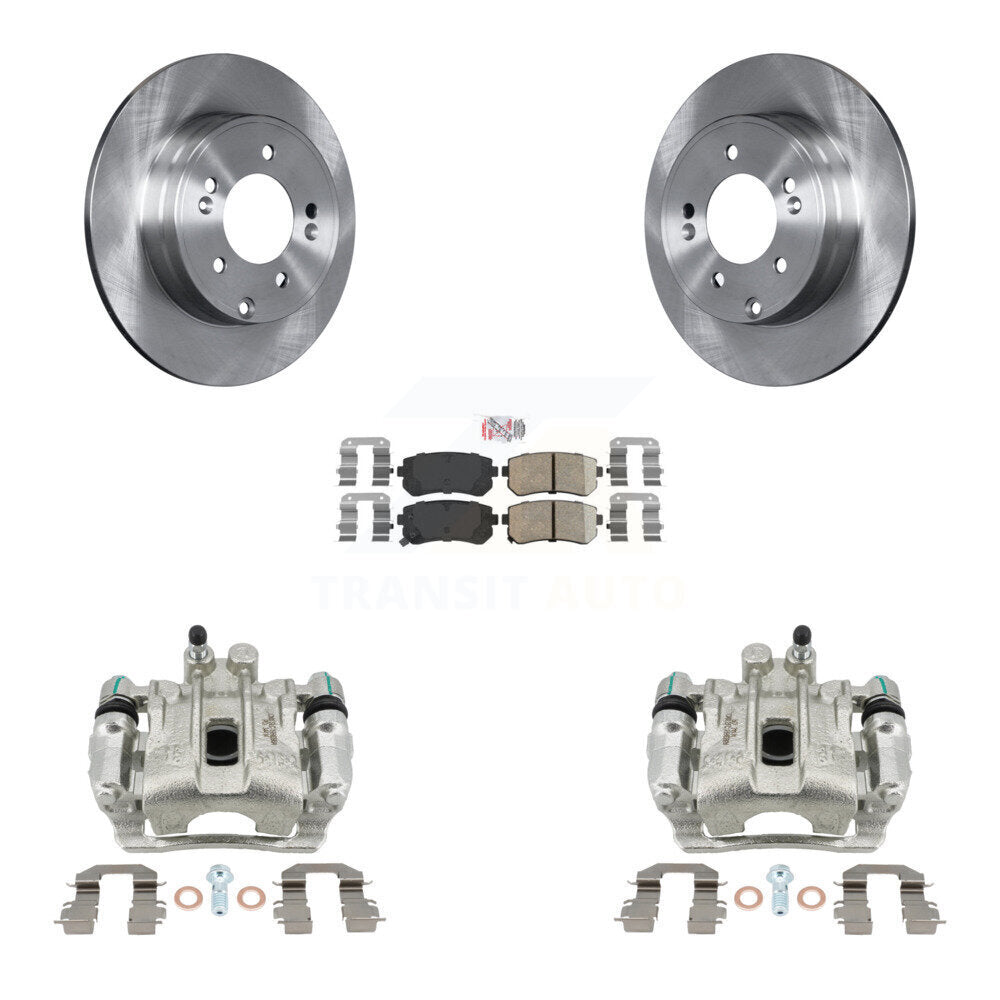 Rear Brake Caliper Rotors & Ceramic Pad Kit For Hyundai Sonata With Manual Parking KC8-100920N