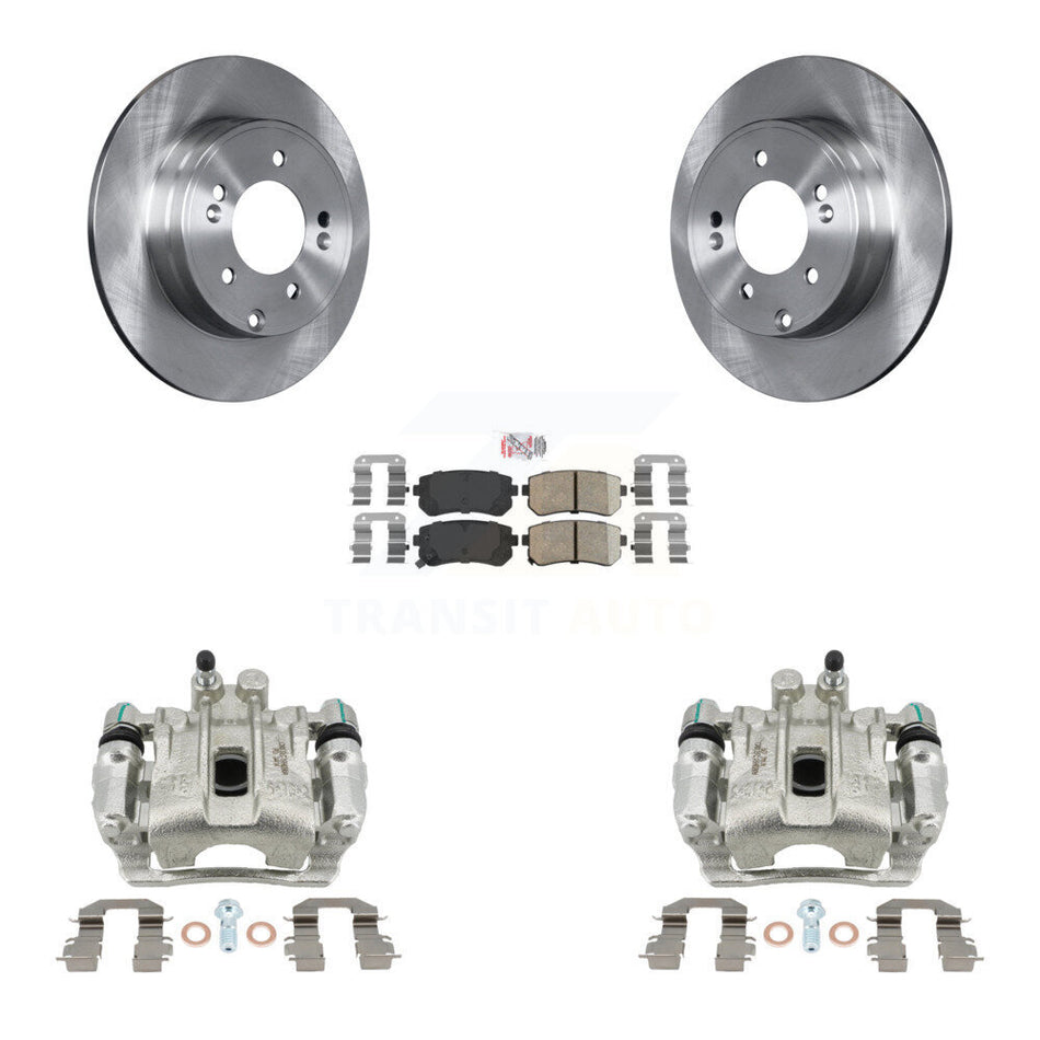 Rear Brake Caliper Rotors & Ceramic Pad Kit For Hyundai Sonata With Manual Parking KC8-100920N