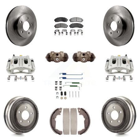 Front Rear Brake Caliper Rotor Drum Semi-Metallic Pad Shoe Cylinder & Kit (11Pc) For Vue KC8-100922P