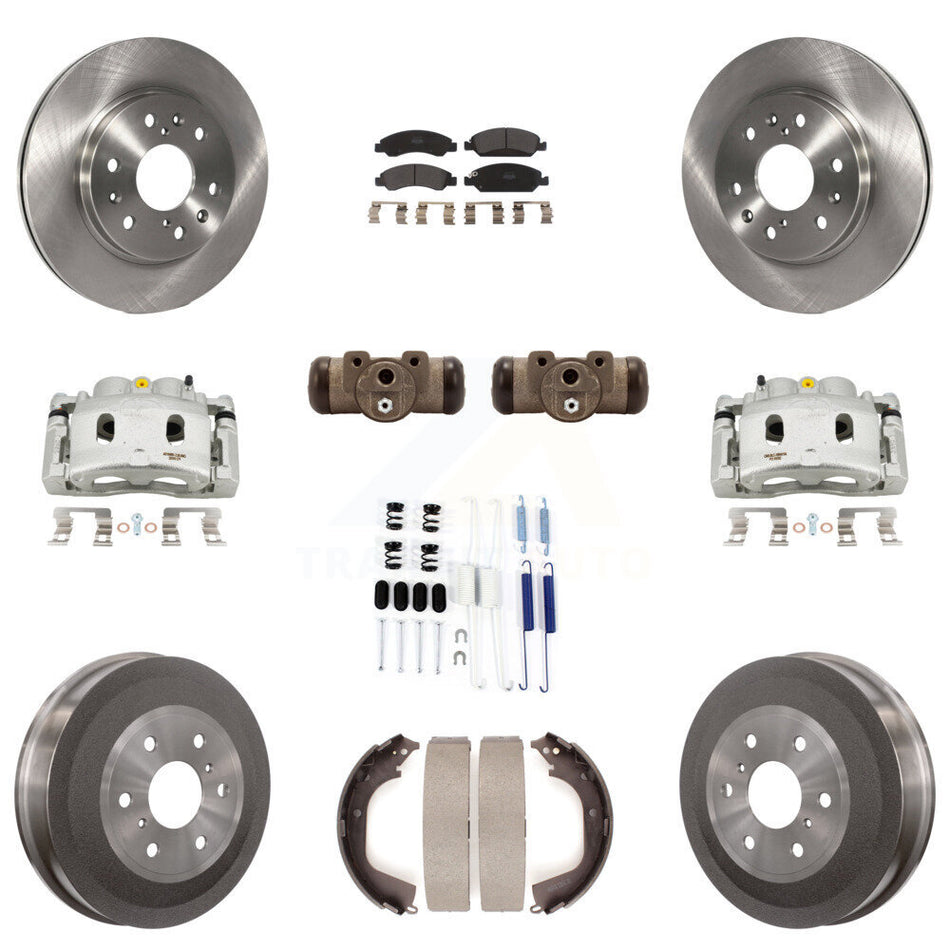 Front Rear Brake Caliper Rotor Drum Semi-Metallic Pad Shoe Cylinder & Kit (11Pc) For GMC KC8-100923P