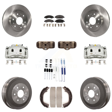 Front Rear Brake Caliper Rotor Drum Semi-Metallic Pad Shoe Cylinder & Kit (11Pc) For GMC KC8-100924P
