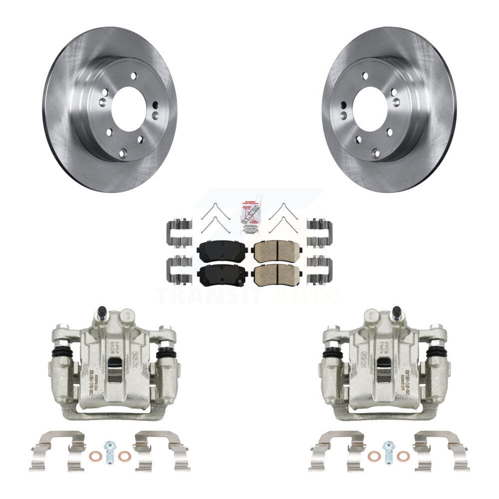 Rear Disc Brake Caliper Rotors And Ceramic Pads Kit For Hyundai Sonata Kia Optima KC8-100925N