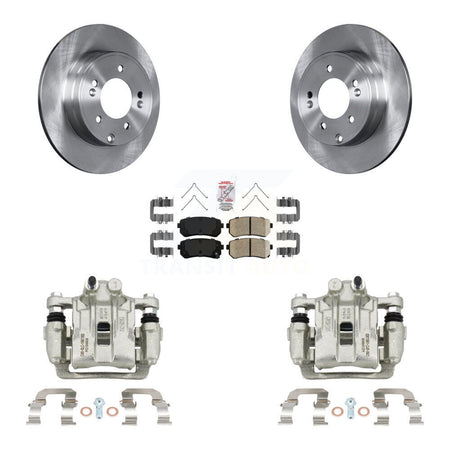 Rear Disc Brake Caliper Rotors And Ceramic Pads Kit For Hyundai Sonata Kia Optima KC8-100925N