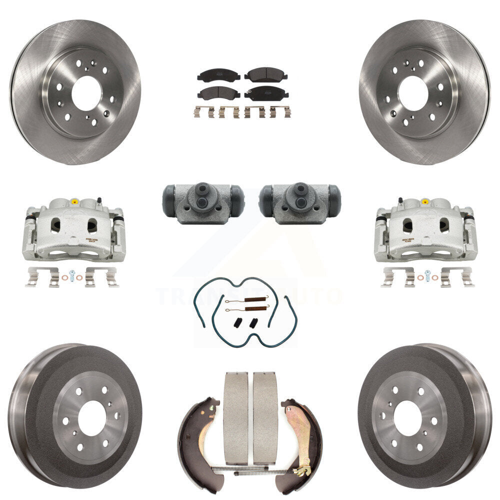 Front Rear Brake Caliper Rotors Drum Semi-Metallic Pad Shoe Cylinder Kit (11Pc) For 1500 KC8-100926P