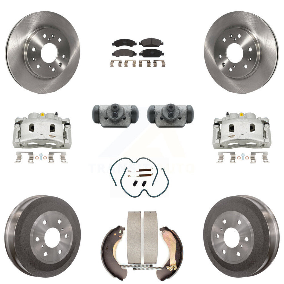 Front Rear Brake Caliper Rotors Drum Semi-Metallic Pad Shoe Cylinder Kit (11Pc) For 1500 KC8-100926P