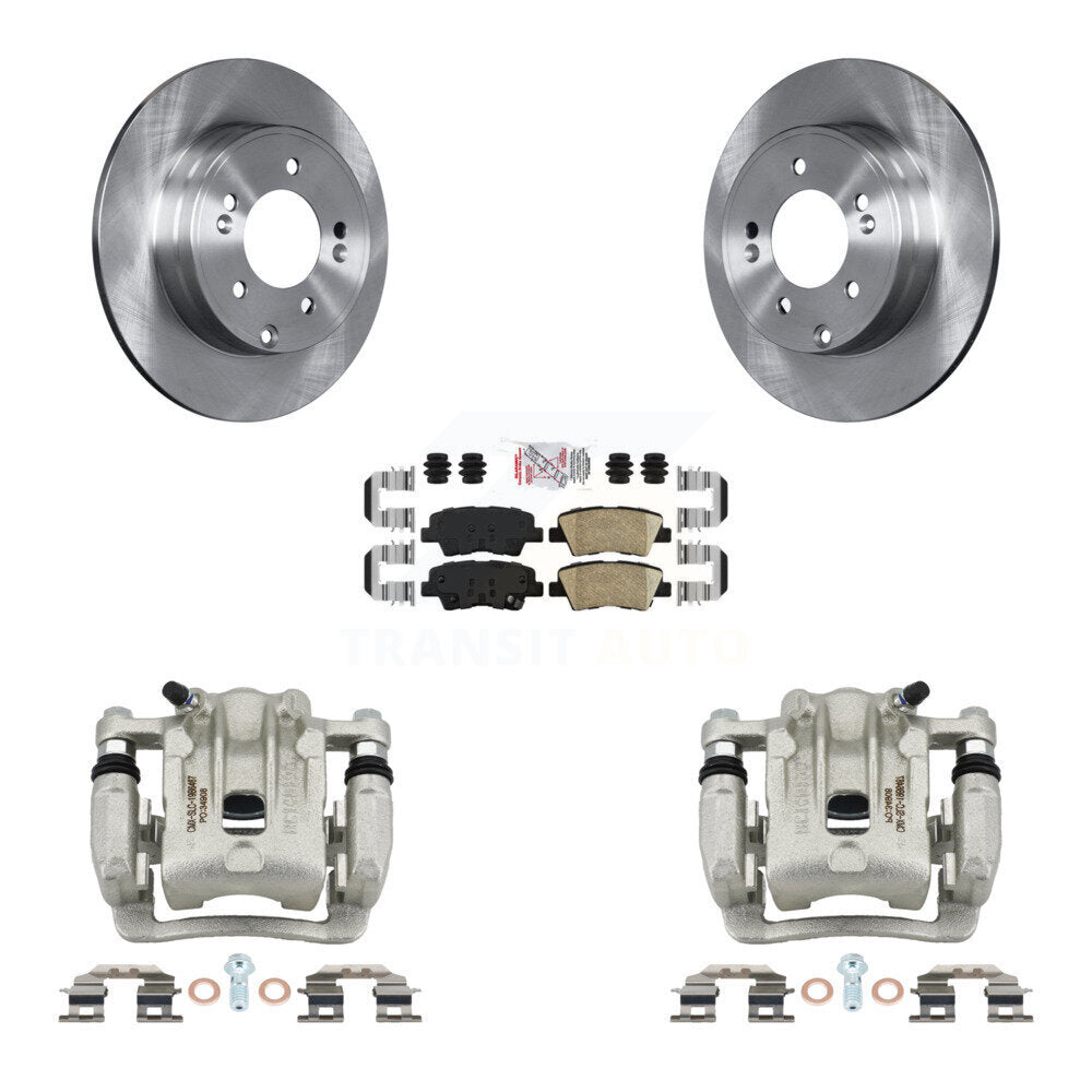 Rear Brake Caliper Rotor & Ceramic Pad Kit For 2016 Kia Optima With Manual Parking KC8-100928N