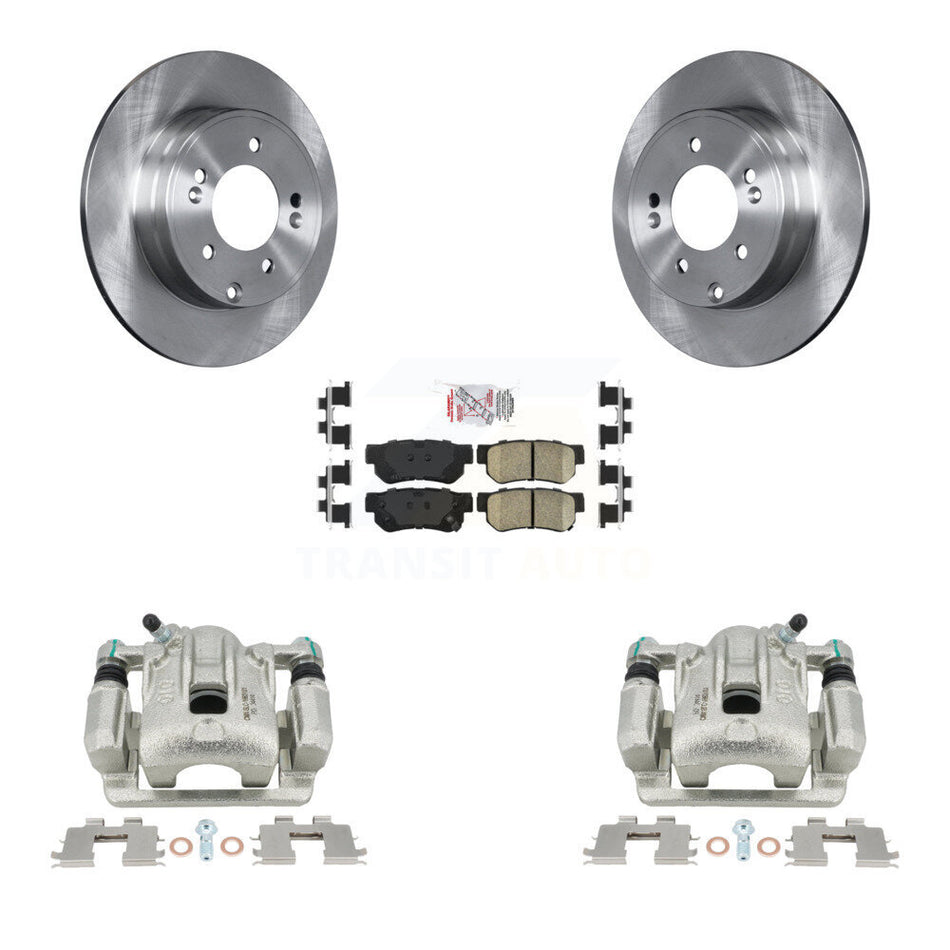 Rear Disc Brake Caliper Rotors And Ceramic Pads Kit For 2006 Hyundai Sonata 3.3L To 03 06 KC8-100930N by Transit Auto