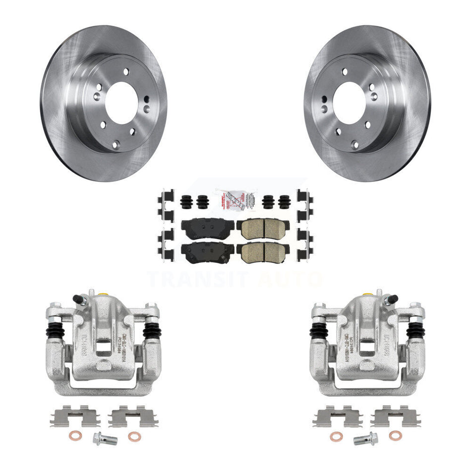 Rear Disc Brake Caliper Rotors And Ceramic Pads Kit For Hyundai Sonata 3.3L KC8-100931N