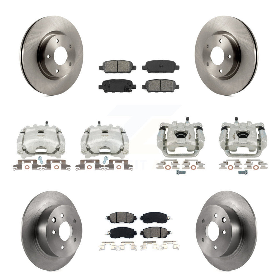 Front Rear Disc Brake Caliper Rotors And Semi-Metallic Pads Kit (10Pc) For Nissan Altima KC8-100933S