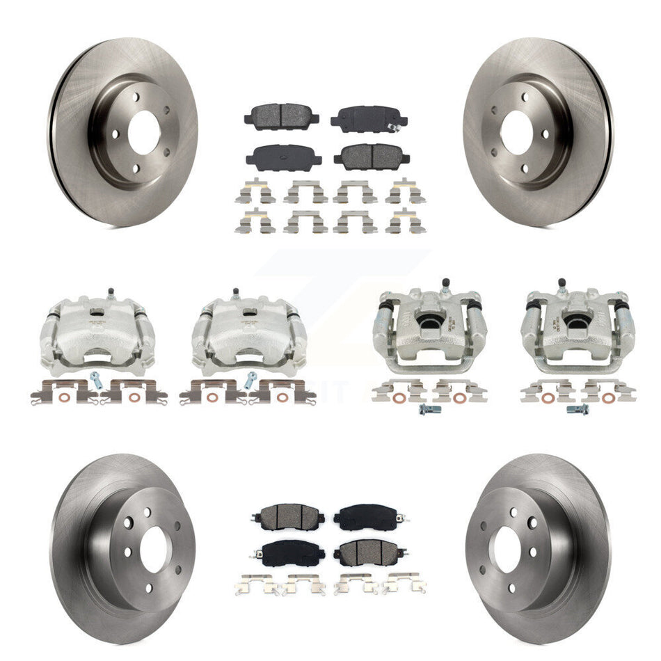 Front Rear Disc Brake Caliper Rotors And Semi-Metallic Pads Kit (10Pc) For Nissan Altima KC8-100933S