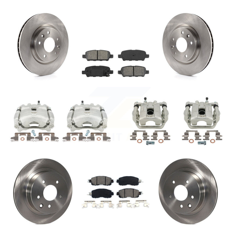 Front Rear Disc Brake Caliper Rotors And Semi-Metallic Pads Kit (10Pc) For Nissan LEAF KC8-100934S