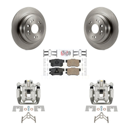 Rear Disc Brake Caliper Rotors And Ceramic Pads Kit For 2012-2015 Honda Crosstour KC8-100937N