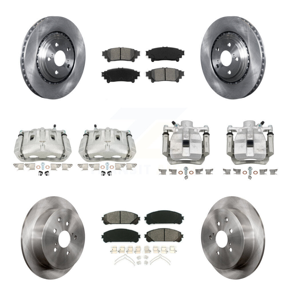 Front Rear Disc Brake Caliper Rotor Semi-Metallic Pad Kit (10Pc) For Toyota Sienna Lexus KC8-100937S