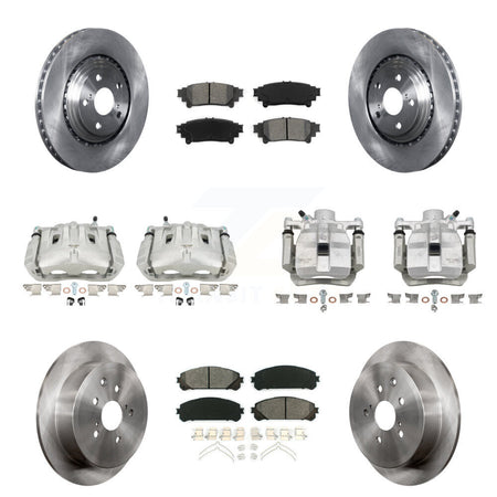 Front Rear Disc Brake Caliper Rotor Semi-Metallic Pad Kit (10Pc) For Toyota Sienna Lexus KC8-100937S