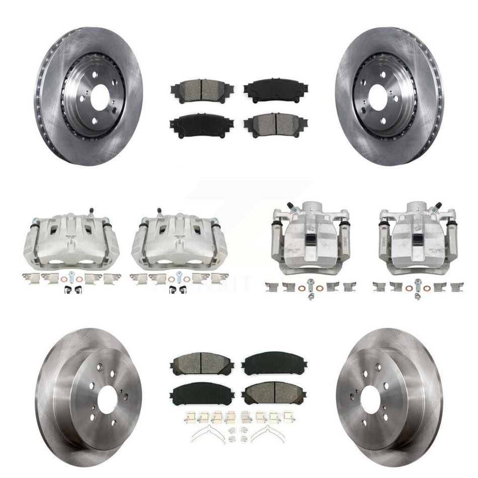 Front Rear Disc Brake Caliper Rotor Semi-Metallic Pad Kit (10Pc) For Toyota Sienna Lexus KC8-100937S
