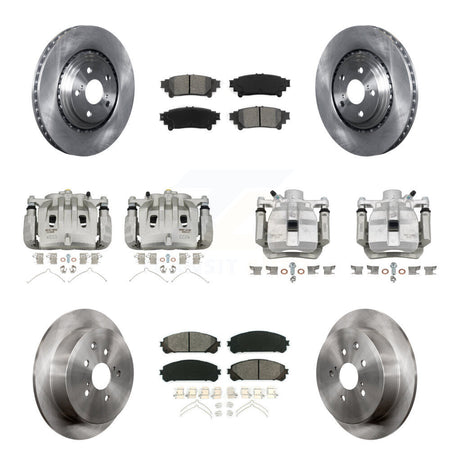 Front Rear Disc Brake Caliper Rotors Semi-Metallic Pad Kit (10Pc) For Lexus RX350 RX450h KC8-100938S