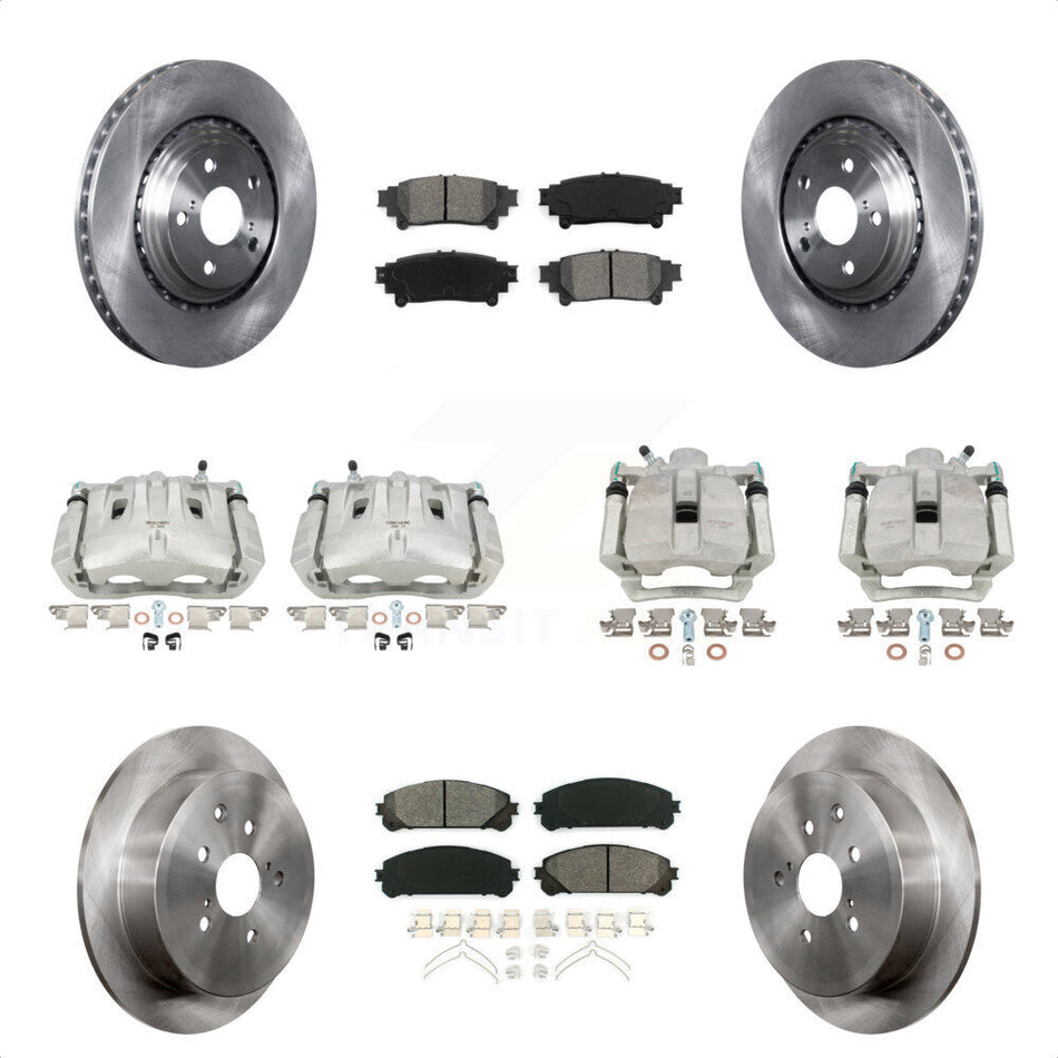 Front Rear Disc Brake Caliper Rotors And Semi-Metallic Pads Kit (10Pc) For Toyota Highlander Sienna Lexus RX350 KC8-100941S by Transit Auto