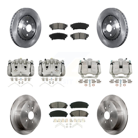 Front Rear Disc Brake Caliper Rotors Semi-Metallic Pad Kit (10Pc) For Lexus RX350 RX450h KC8-100942S