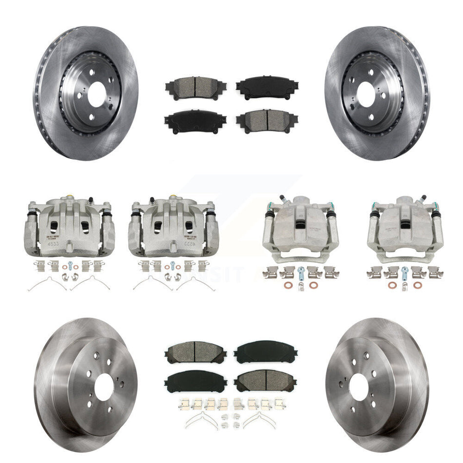 Front Rear Disc Brake Caliper Rotors Semi-Metallic Pad Kit (10Pc) For Lexus RX350 RX450h KC8-100942S