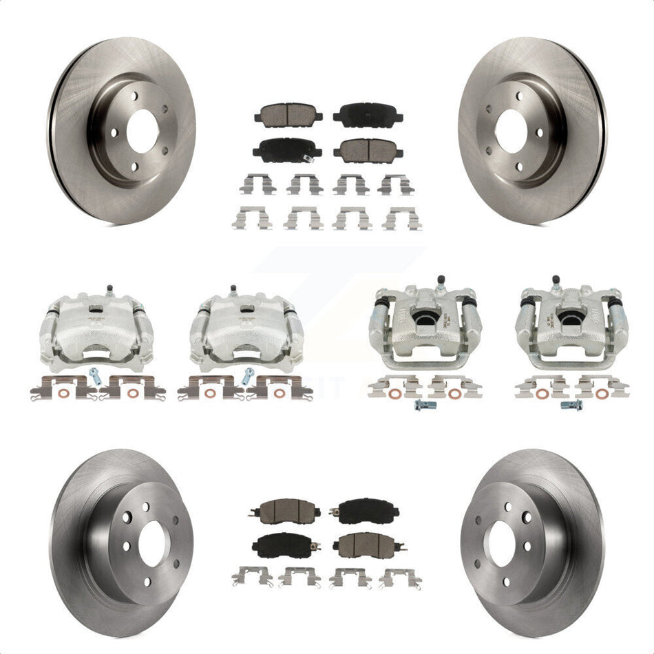 Front Rear Disc Brake Caliper Rotors And Ceramic Pads Kit (10Pc) For Nissan Altima KC8-100944C by Transit Auto